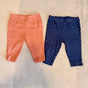 Carter's Pink and Blue Polka Dot Leggings